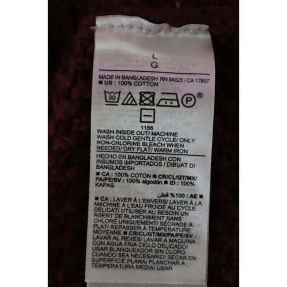 Old Navy 474410-01 Men's Sz L Wine Country/Maroon Cozy Cable-Knit Cotton Sweater - Picture 6 of 6